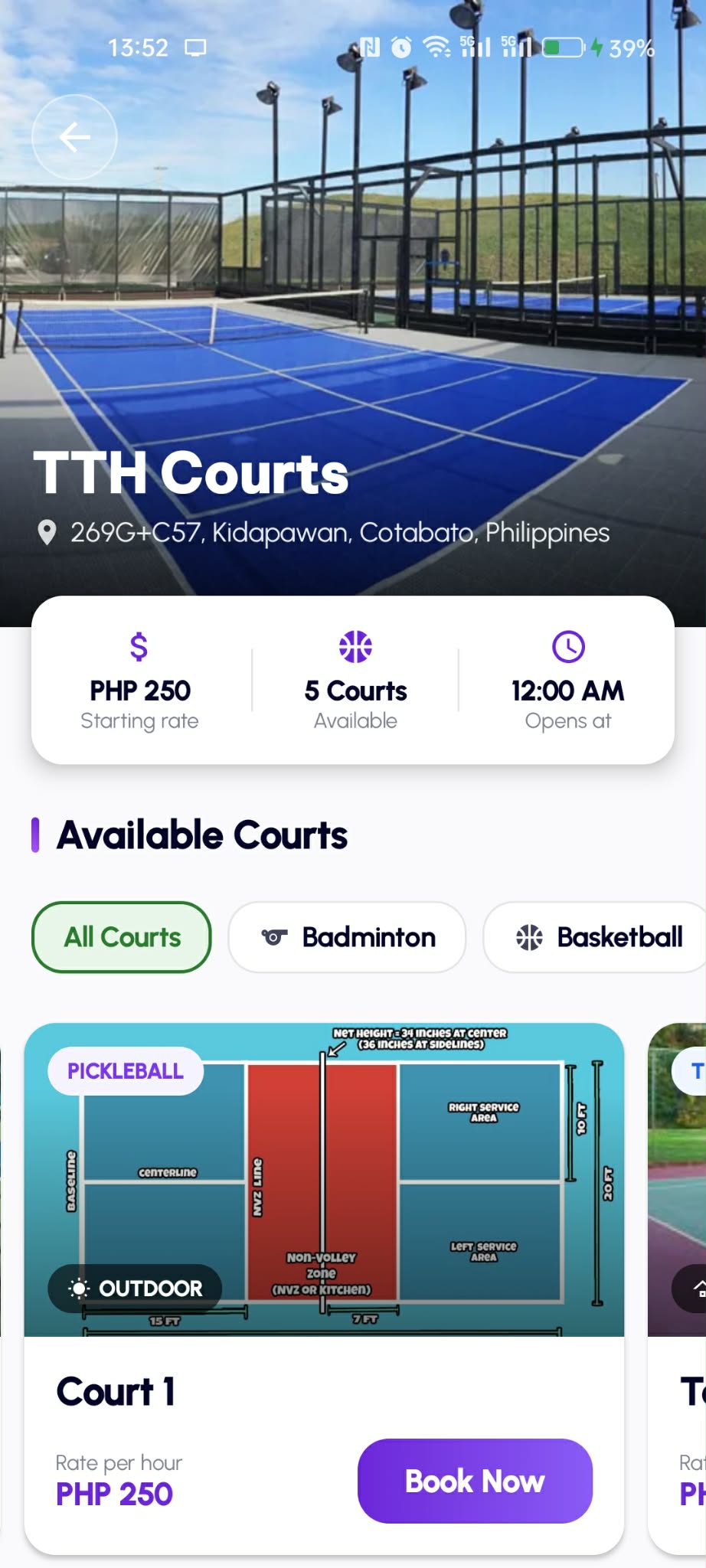 CourtSniffer mobile app preview